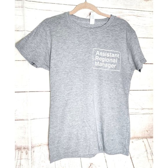 Tultex Assistant To The Regional Manager Woman Silver Crew Neck T Shirt Cotton - Picture 1 of 9